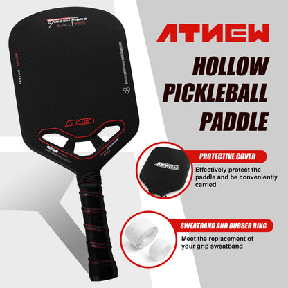 ATNEW BV34-03 Edgeless Pickleball Paddle Carbon Fiber 3K Surface,16MM Thermoformed T700 Carbon Fiber Pickleball Paddle With Three Holes