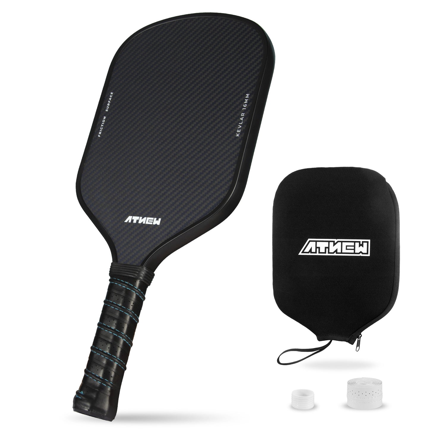 ATNEW BV51X-02 T700 Carbon Fiber Kevlar Pickleball Paddle, 16MM Lightweight Aramid Fiber Kevlar Racket, with Excellent Power and Control Thermoformed Racket