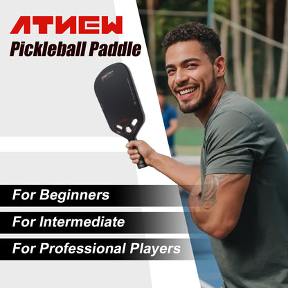 ATNEW BV34-03 Edgeless Pickleball Paddle Carbon Fiber 3K Surface,16MM Thermoformed T700 Carbon Fiber Pickleball Paddle With Three Holes