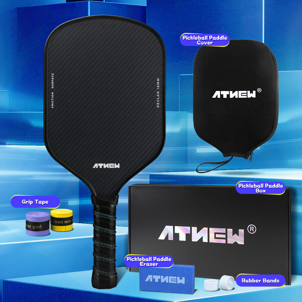 ATNEW BV51X-02 T700 Carbon Fiber Kevlar Pickleball Paddle, 16MM Lightweight Aramid Fiber Kevlar Racket, with Excellent Power and Control Thermoformed Racket